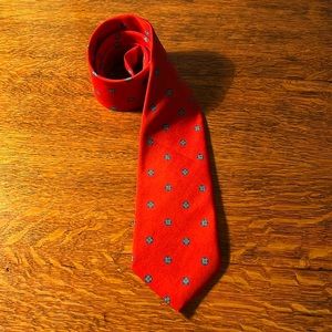 Parrish hand made water silk red tie